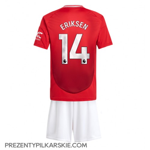 Stroje piłkarskie Manchester United Christian Eriksen #14 Koszulka Podstawowej dla dzieci 2024-25 Krótki Rękaw (+ szorty)